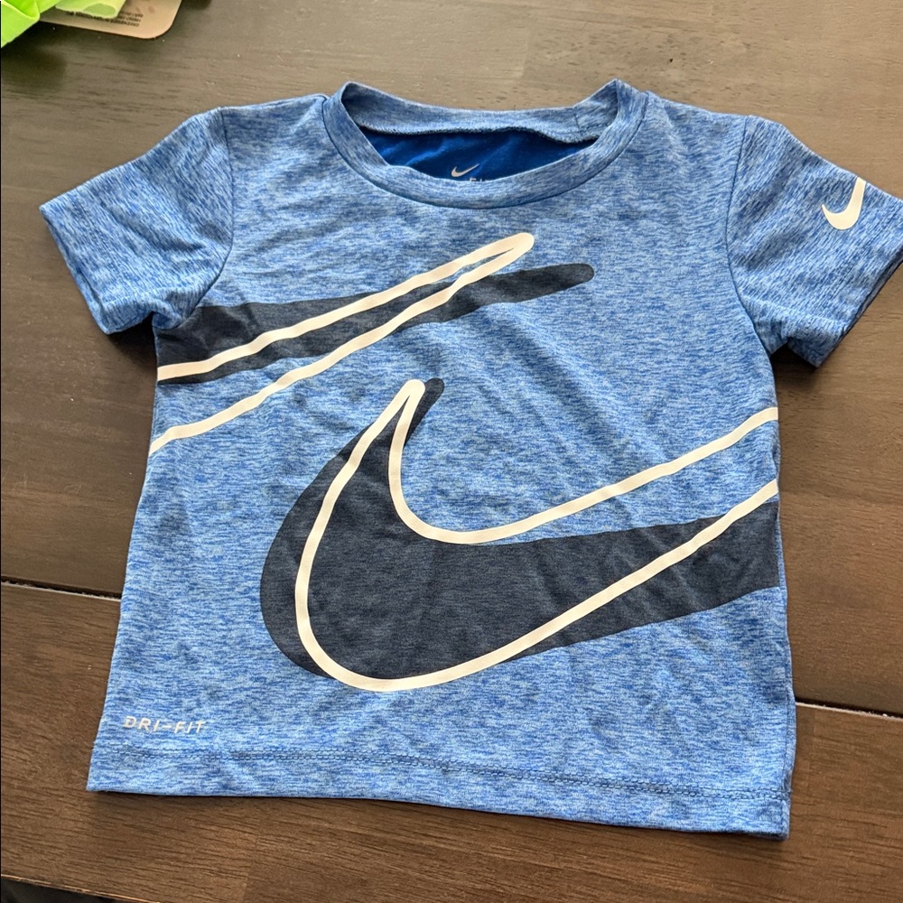 Nike Kids Heather Blue Swoosh Tee